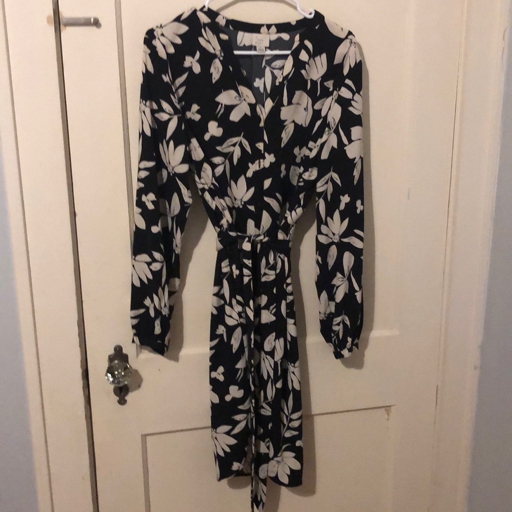 Floral button front dress